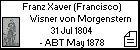 Franz Xaver (Francisco) Wisner von Morgenstern