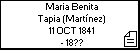 Maria Benita Tapia (Martínez)