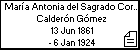 María Antonia del Sagrado Corazón de Jesús Calderón Gómez