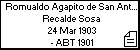 Romualdo Agapito de San Antonio Recalde Sosa