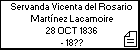 Servanda Vicenta del Rosario Martínez Lacamoire