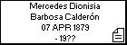 Mercedes Dionisia Barbosa Calderón