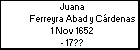 Juana Ferreyra Abad y Cárdenas