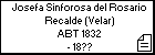 Josefa Sinforosa del Rosario Recalde (Velar)