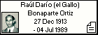 Raúl Darío (el Gallo) Bonaparte Ortiz