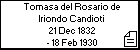 Tomasa del Rosario de Iriondo Candioti