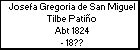Josefa Gregoria de San Miguel Tilbe Patiño