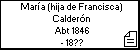 María (hija de Francisca) Calderón