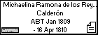 Michaelina Ramona de los Reyes Calderón