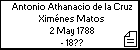 Antonio Athanacio de la Cruz Ximénes Matos