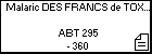 Malaric DES FRANCS de TOXANDRIE
