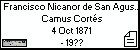 Francisco Nicanor de San Agustin Camus Cortés